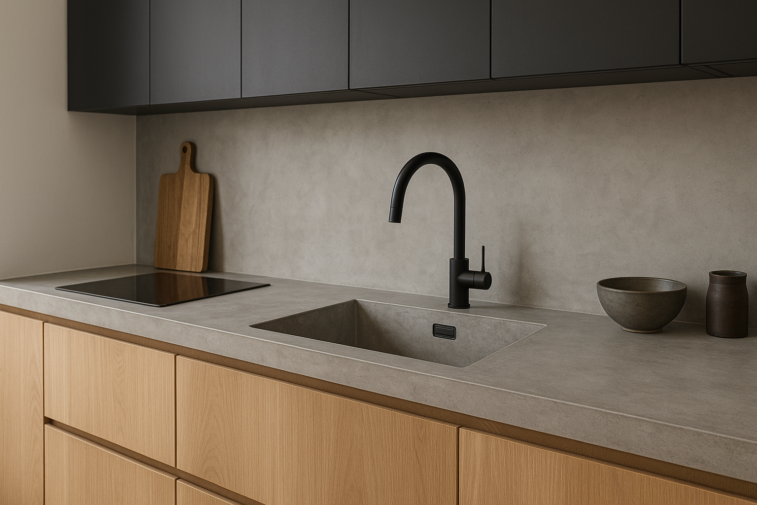 Je bekijkt nu Beton cire werkblad keuken