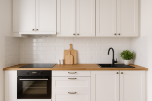 Lees meer over het artikel Witte keuken met houten werkblad