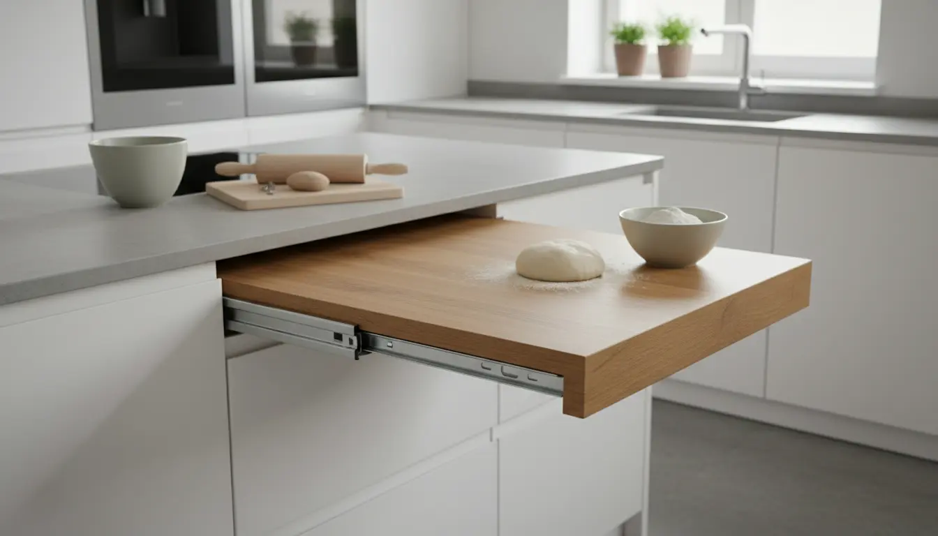 Je bekijkt nu Keuken uitschuifbaar werkblad