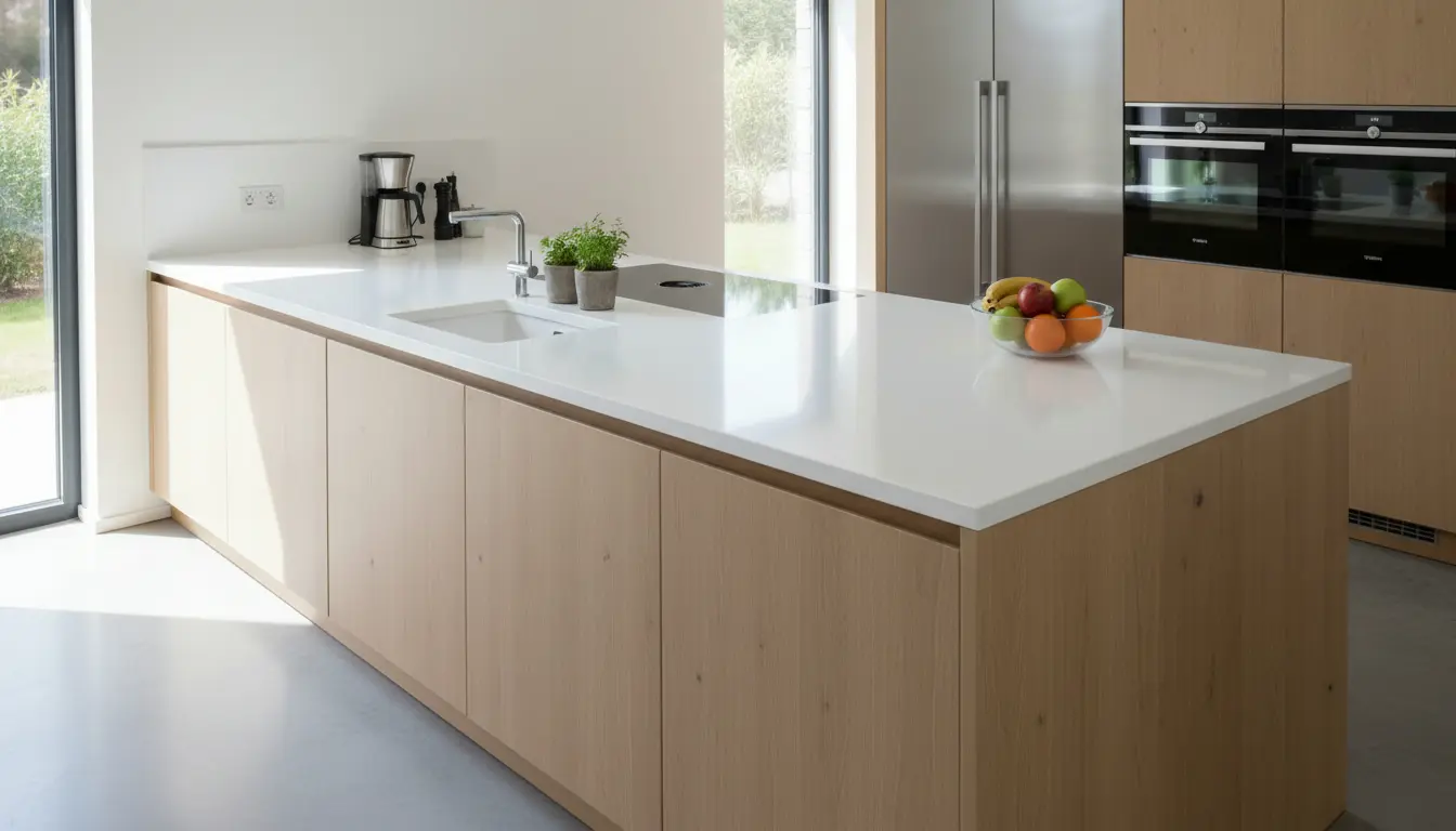 Je bekijkt nu Acryl werkblad keuken op maat – naadloos, hygiënisch en sterk