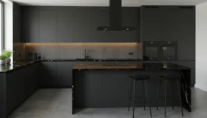 Lees meer over het artikel Antraciet kleurige keuken met zwart werkblad: luxe op maat