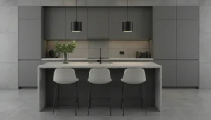 Lees meer over het artikel Composiet grijs werkblad voor grijze keuken – op maat