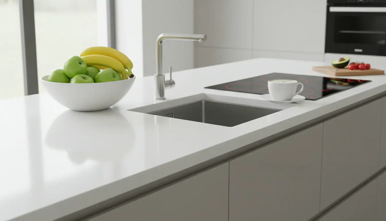 Lees meer over het artikel Composiet werkblad keuken wit op maat – scherp geprijsd